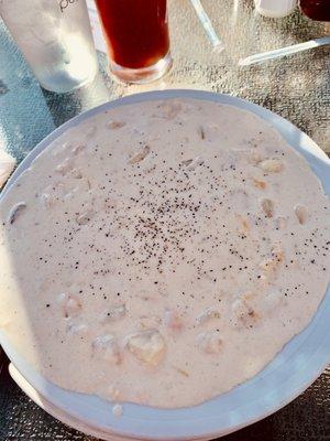 Clam chowder, bowl