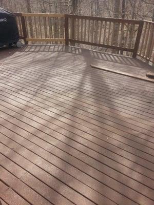 Decking: Replace old decking boards and railing system. Deck project located in Milford Ohio