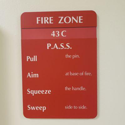 Your extinguisher directions in the event of fire!