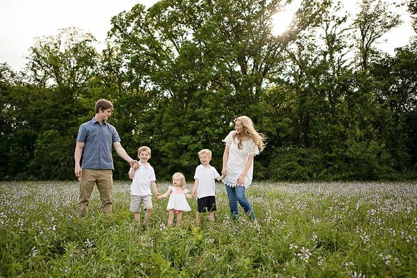 Family session at golden hour here in Murfreesboro