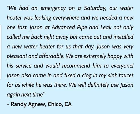 Client testimonial