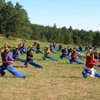 Sword practice at camp