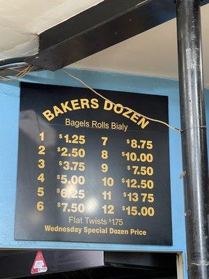 Novel bagel pricing