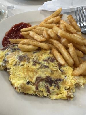 Bacon and cheese omelette