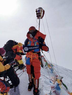 On May 28, 2020, Pacific Academy Irvine student Charlotte Ding climbed Mount Everest, the highest mountain in the world, reaching 8848 meter