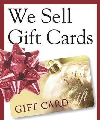 We sell a wide variety of gift cards