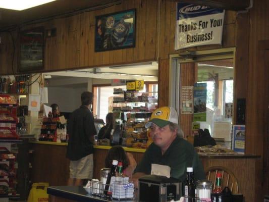 From the restaurant looking into convenience store