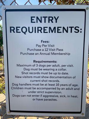 Requirements for entry