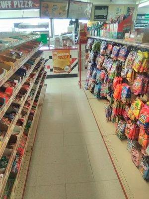 A little narrow, but the aisles are clean and stocked