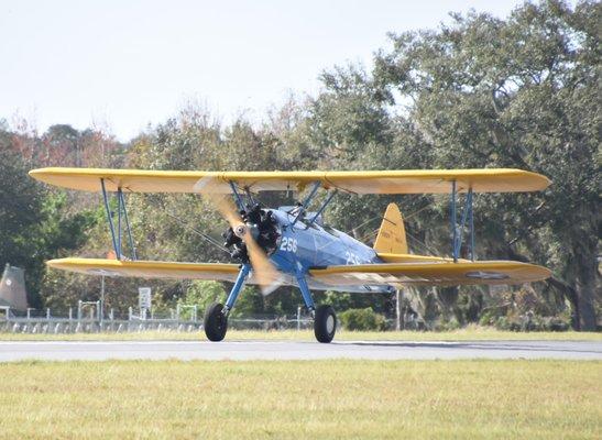 Getting checked out in the Stearman.