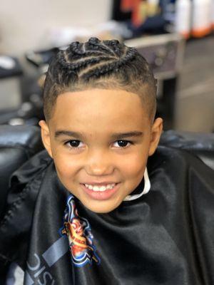 kids Braided Hair Style and faded mohawk!