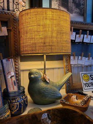 Bluebird of happiness lamp.