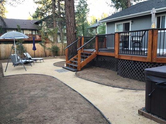 Trex Deck and Resin lattice with DG path and sitting area