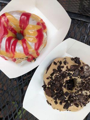 Peach and coffee Oreo donuts