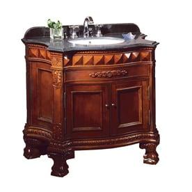 Milano 36-in x 20-in Dark Cherry Undermount Single Sink Bathroom Vanity with Granite Top