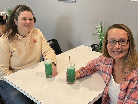 2 wonderful ladies enjoying the best drink ever!