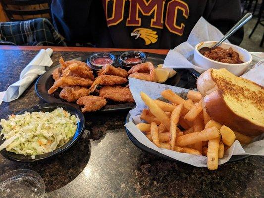 Just look at all the food Smokin'Hubster got with his shrimp extravaganza!