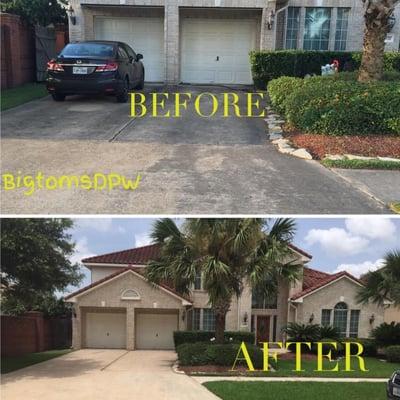 Another satisfied client that allowed Big Tom to power wash their house driveway, curb & walkways.