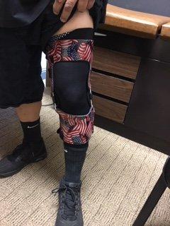 custom knee braces with American flag colors