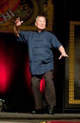 Sifu Chin at masters demo in San Jose - Kuo Style Tai Ji Wing Split