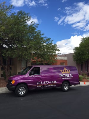 Nobles purple vans deliver the best carpet cleaning technology!