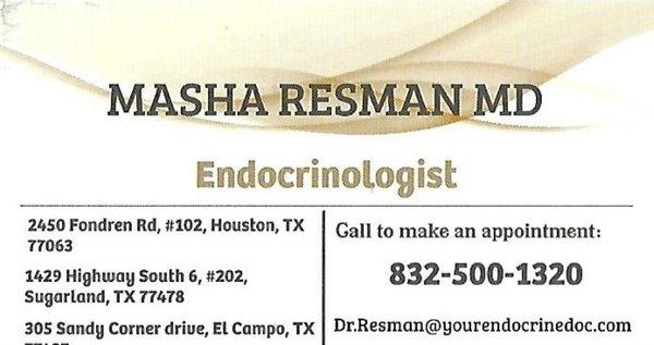 Masha Resman Business Card