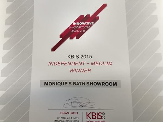 Winners of the 2015 KBIS INNOVATIVE SHOWROOM AWARD