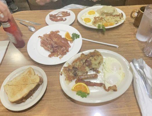 Corn beef and hash, and breakfast options