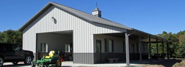 Pole Barn Home & Garage by GB