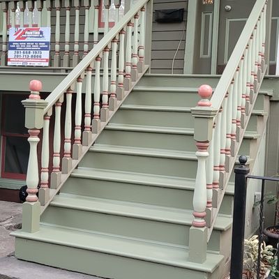 Painting stairs and railing