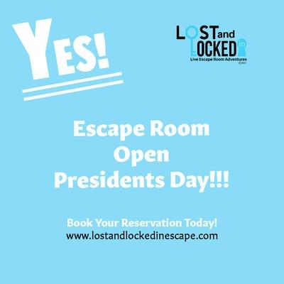 Come experience the fun challenge of solving riddles and clues! Escape Rooms make for a great family experience! Work together and have fun!