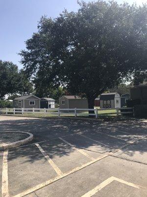 Several Tuff Sheds on the lot to look at!