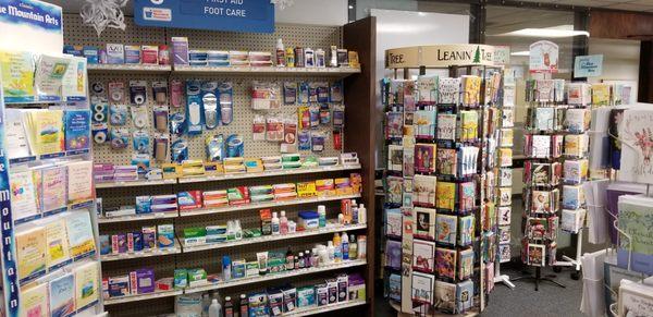 First aid and many OTC items always in stock and at low prices.