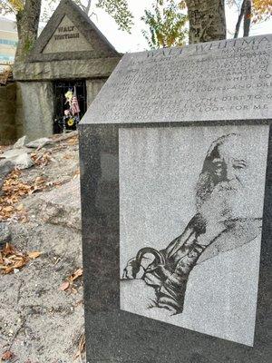 Walt Whitman's gravesite in Harleigh Cemetery in Haddon Avenue, only a mile or two from his house.