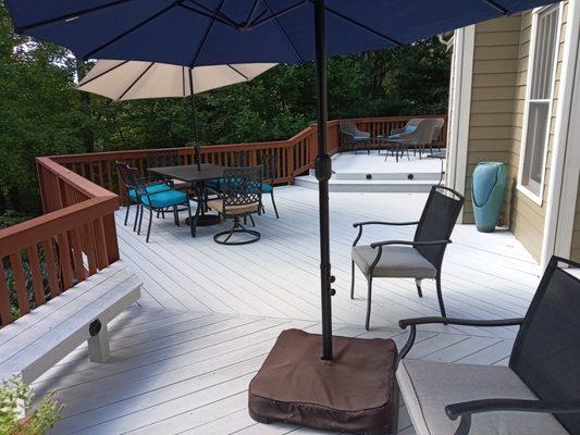 Deck flooring stained