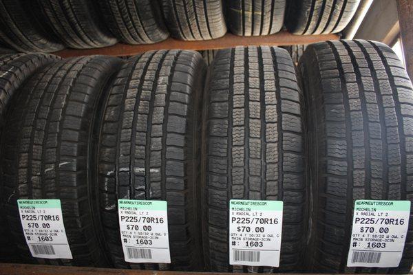 A set of Michelin X Radial LT 2 (225/70R16) tires ready to save you hundreds of dollars and give you years of service.