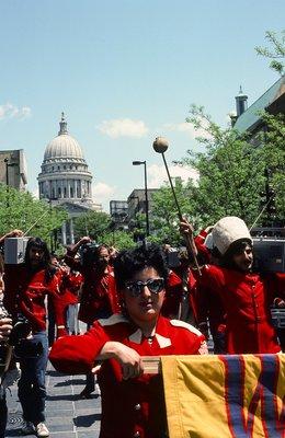 Boom Box Parade on State Street.  This parade ended at Library Mall.  Photo by Tom Brody.