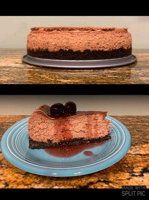 Chocolate Cheesecake and Filthy Cherry Sauce