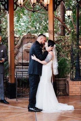 Under the beautiful gazebo