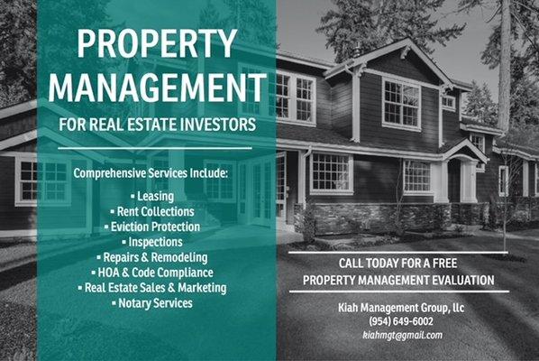 Management services available for Investors with multiple rental properties.