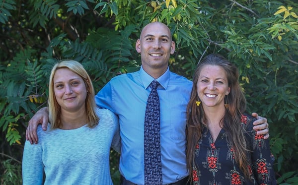 The staff.  Christine Poulin, front office manager, Guerrino Boni, Lead Therapist and Owner, Michelle Janas, Head Aide