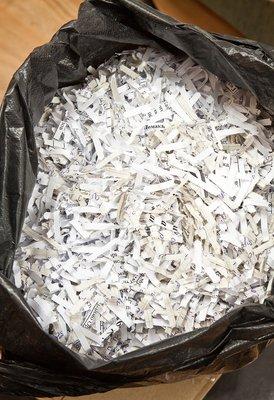 Bag of shredded paper