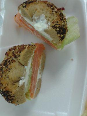 Lox and Cream Cheese Sandwich