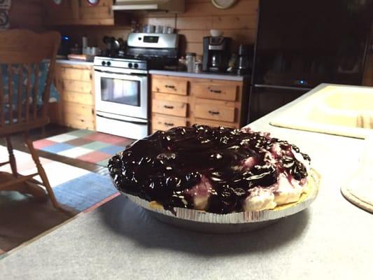 Mmmmm, fresh home made blueberry cheese cake.