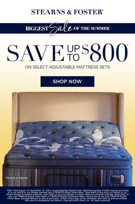 2024 Labor Day Sale
SAVE UP TO $800 
on select mattress adjustable sets
+ FREE $300 value accessories