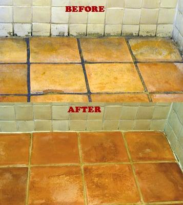 Satilo tile before and after.