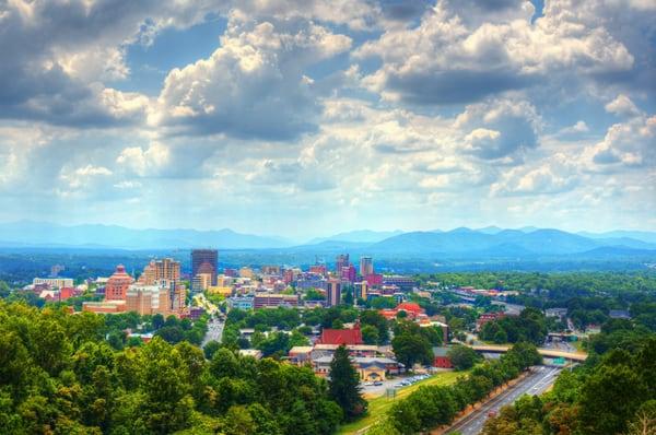 Downtown Asheville skyline.