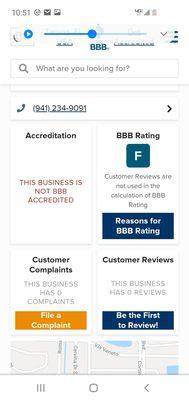 F rating from BBB