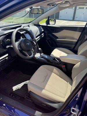 Interior of Subaru Impreza following the treatment of a complete interior detail!