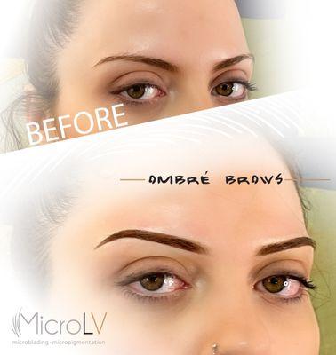 Ombre Brows, Semi - Permanent Make up #EyebrowsLasVegas #Microblading #OmbreBrows